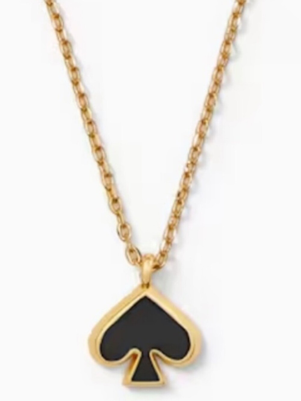 Kate Spade NWT Everyday Spade Enamel Mini Pendant Black & Gold.